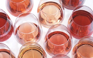 Rose wine many shades pink